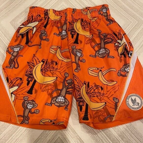 Flow Society Orange Mesh Shorts with Monkeys - Size XS - Picture 1 of 7